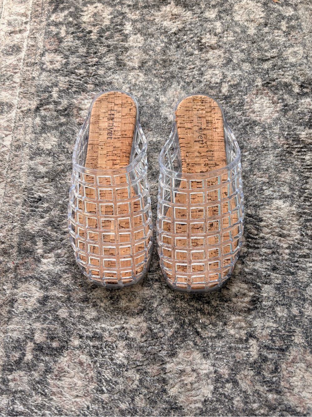 Clear Cage Mule Slides with Cork Insole - Women